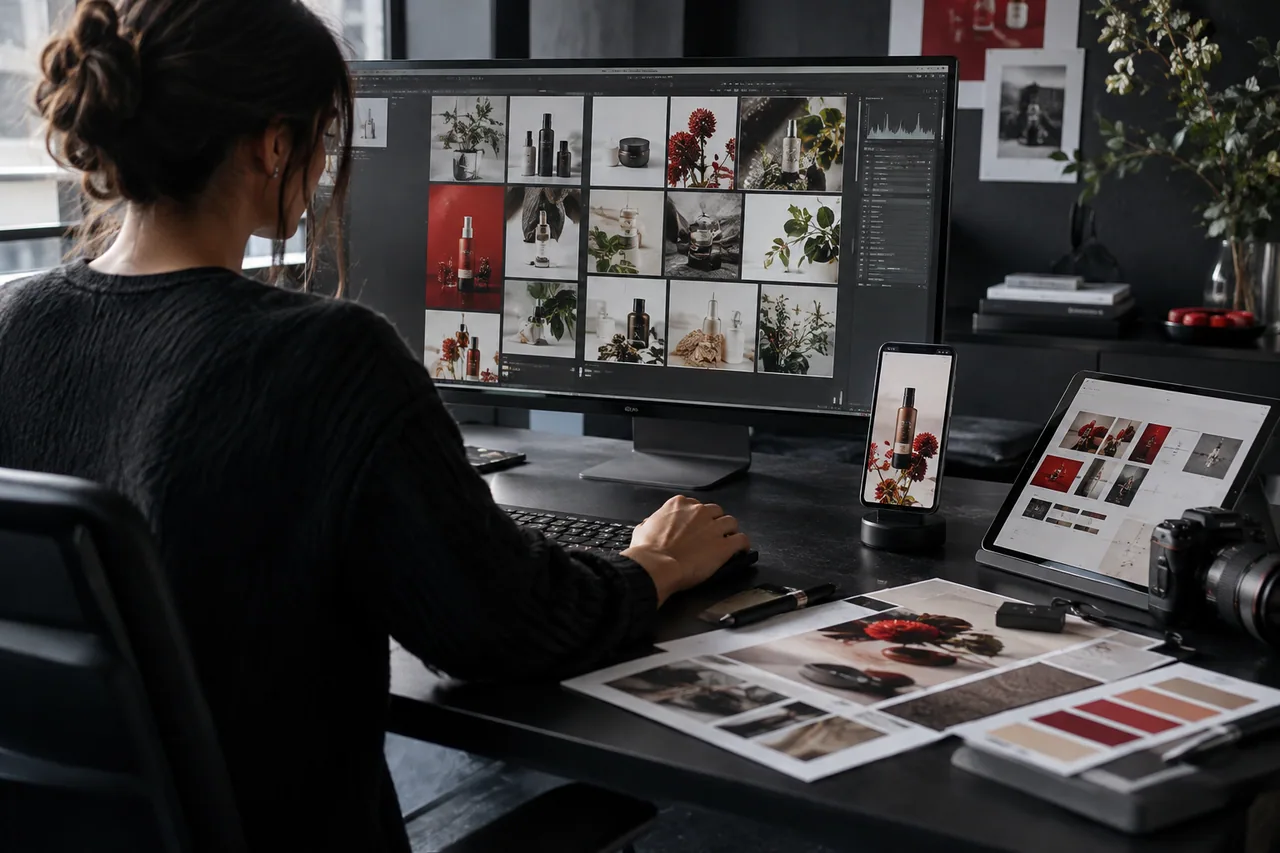Planning advertising creative and customer acquisition at a marketing workstation